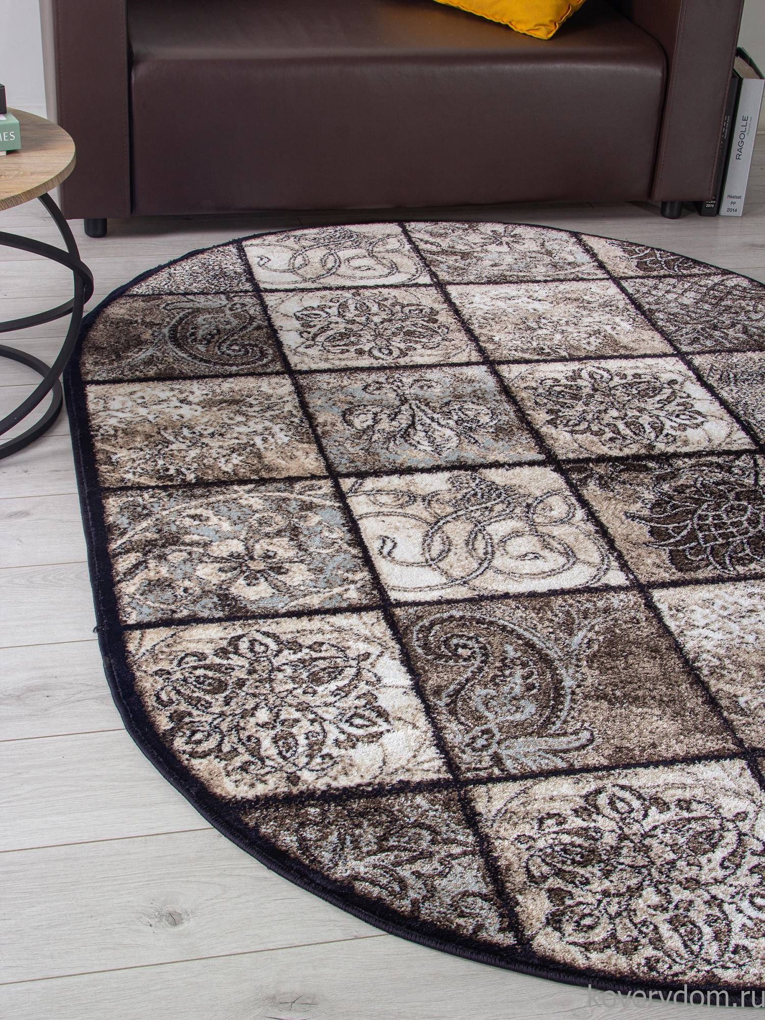 Ковер VALENCIA DELUXE d328 BROWN Овал