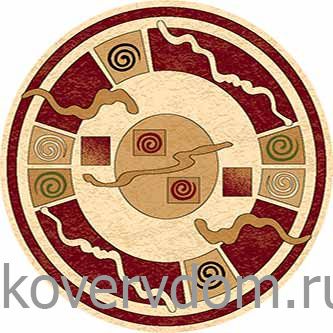 Ковер OLYMPOS d077 CREAM-RED Круг