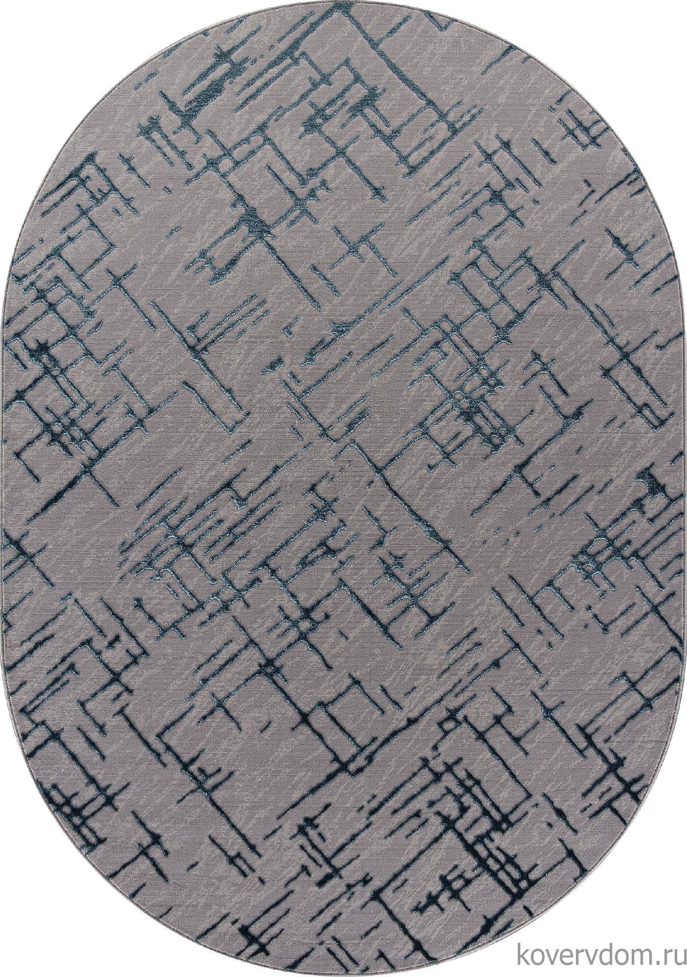 Ковер LIMAN F164 GRAY-D.BLUE Овал Ковер LIMAN F164 GRAY-D.BLUE Овал