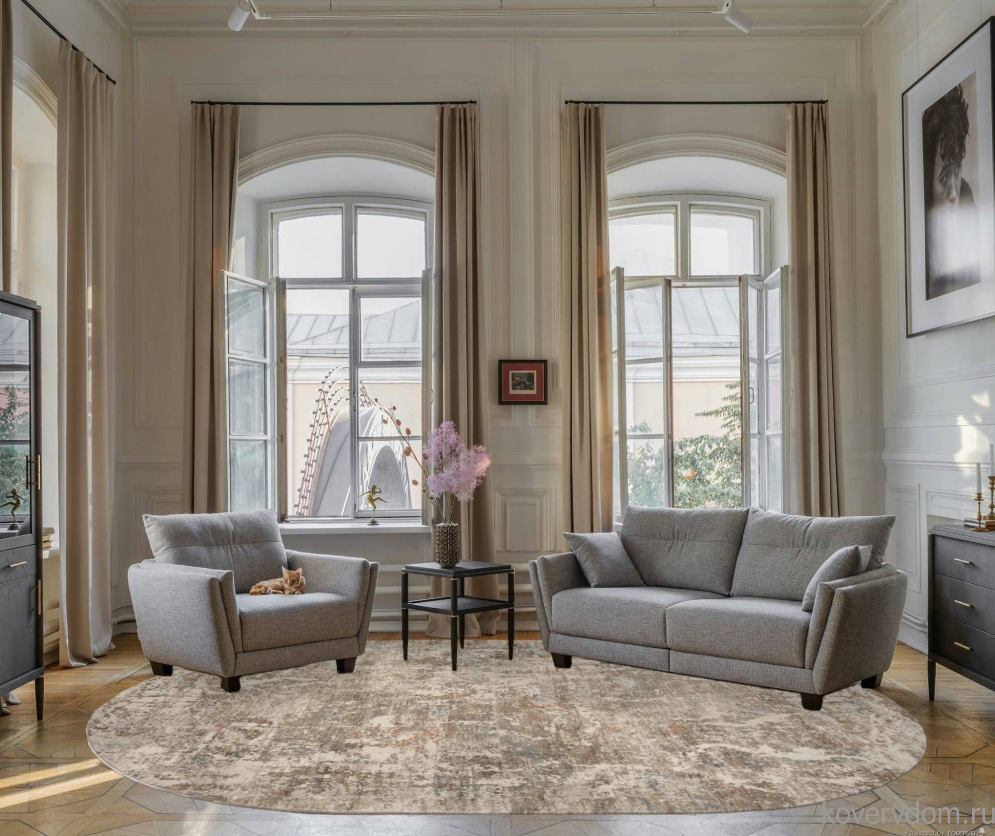 Ковер AFINA F445AF BROWN / CREAM Овал Ковер AFINA F445AF BROWN / CREAM Овал