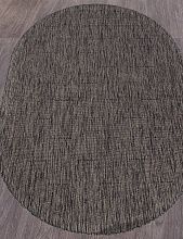 Пушистый ковер циновка VEGAS S008 D.GRAY-BLACK Овал